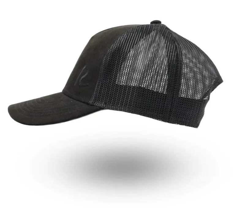 Rewired Essential Suede R Trucker Cap - Black Tonal-2